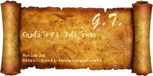 Győrfi Tünde névjegykártya