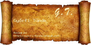 Győrfi Tünde névjegykártya